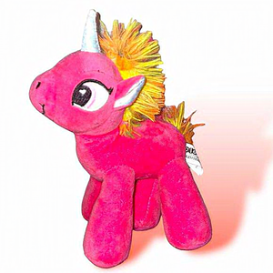 GALERIE Hot Pink Plush Rainbow Unicorn Pegasus Stuffed Animal Doll toy kid horse